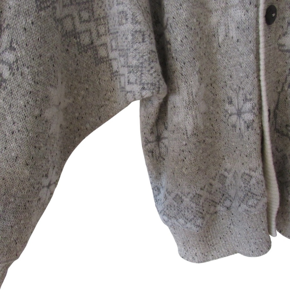 Bogner Vintage Cardigan Sweater Medium Snowflake Dogs Sled Wool Fair Isle Chunky - Picture 7 of 12